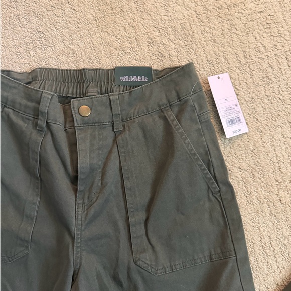 wild fable Olive Green Wide-Leg Cargo Pants - Picture 3 of 5